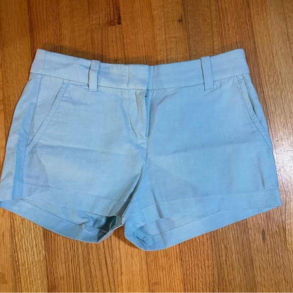 J CREW SHORTS WOMENS LIGHT BLUE 100 % COTTON SIZE 0 (e5 - Picture 1 of 7